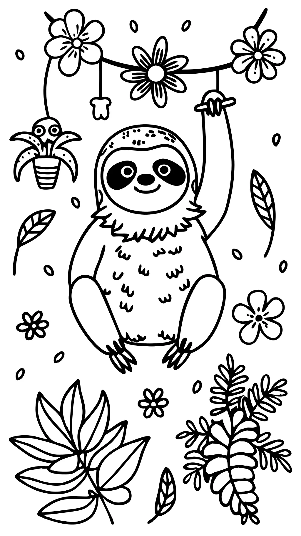 cute sloth coloring pages